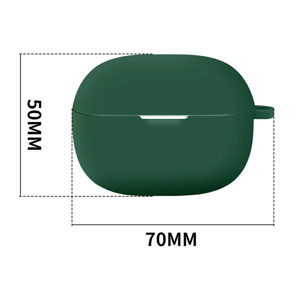 For Xiaomi Redmi Buds 8 Silicone Case Earphones Anti-scratch Protective Cover with Clip Hook - Blackish Green - 6