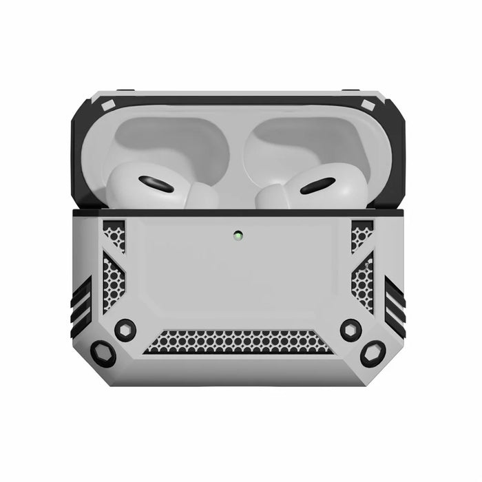 For AirPods Pro 3 Case Magnetic PC + TPU Shockproof Protection Earphone Cover with Keychain - Silver - 7