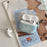For AirPods 3 IMD+TPU Case Blurred Blue Fish Pattern Protective Cover with Metal Buckle Carabiner - 2