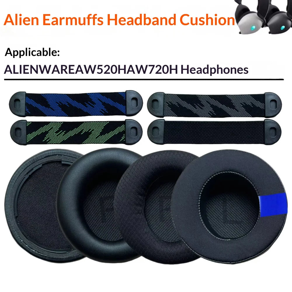 For Dell Alienware AW520H/AW720H Gaming Headset Headband Strap Replacement Accessories - Black - 3