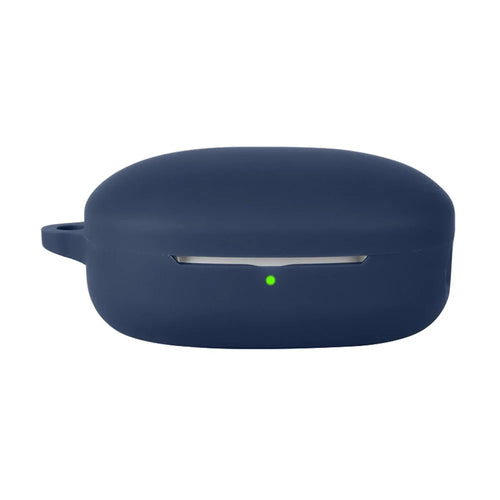 For QCY T13 Pro Silicone Case Wireless Earbuds Protective Cover with Anti-Lost Buckle - Dark Blue - 1