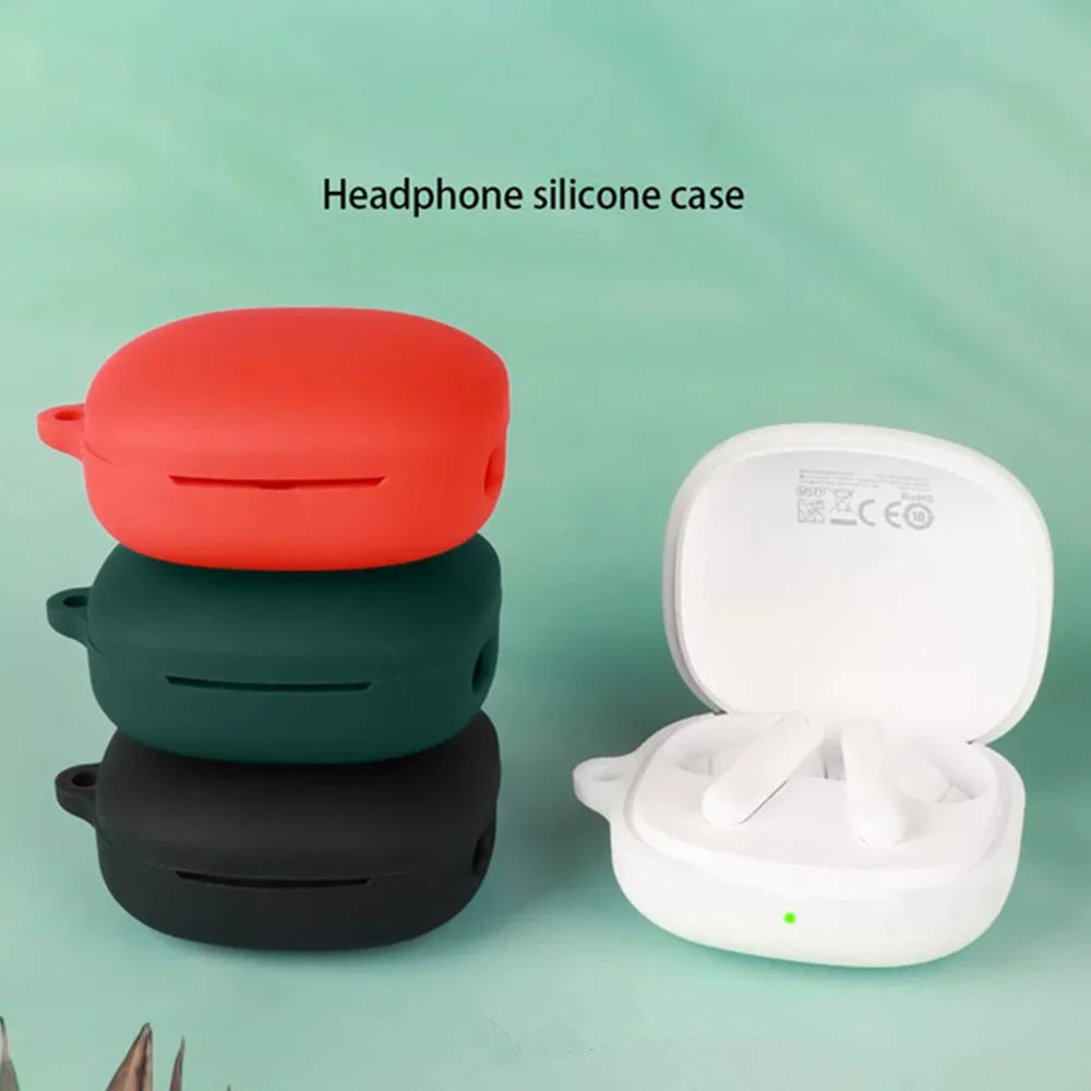 For QCY T13 Pro Silicone Case Wireless Earbuds Protective Cover with Anti-Lost Buckle - Dark Blue - 7