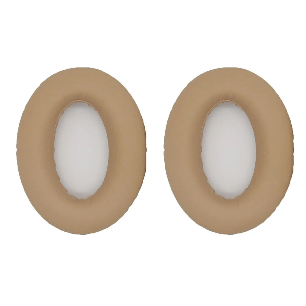 1 Pair JZF-367 Replacement Protein Leather Headphones Ear Pads Ear Cushion for Bose QC2 QC15 AE2 QC25 - Beige/Blue - 4