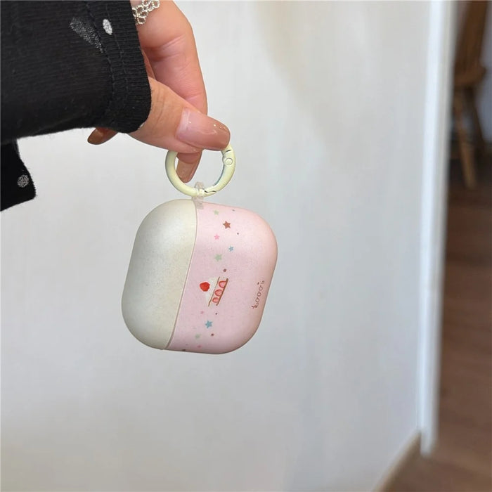 For AirPods Pro 3 Soft TPU Case Cute Cake Pattern Protective Cover with Pendant - 7