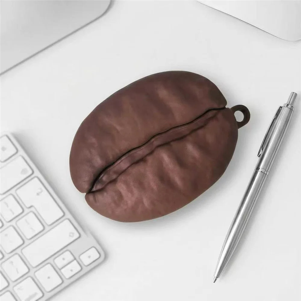 For AirPods Pro 3 Silicone Case Coffee Bean Protective Cover with Pendant Keychain - Coffee - 5