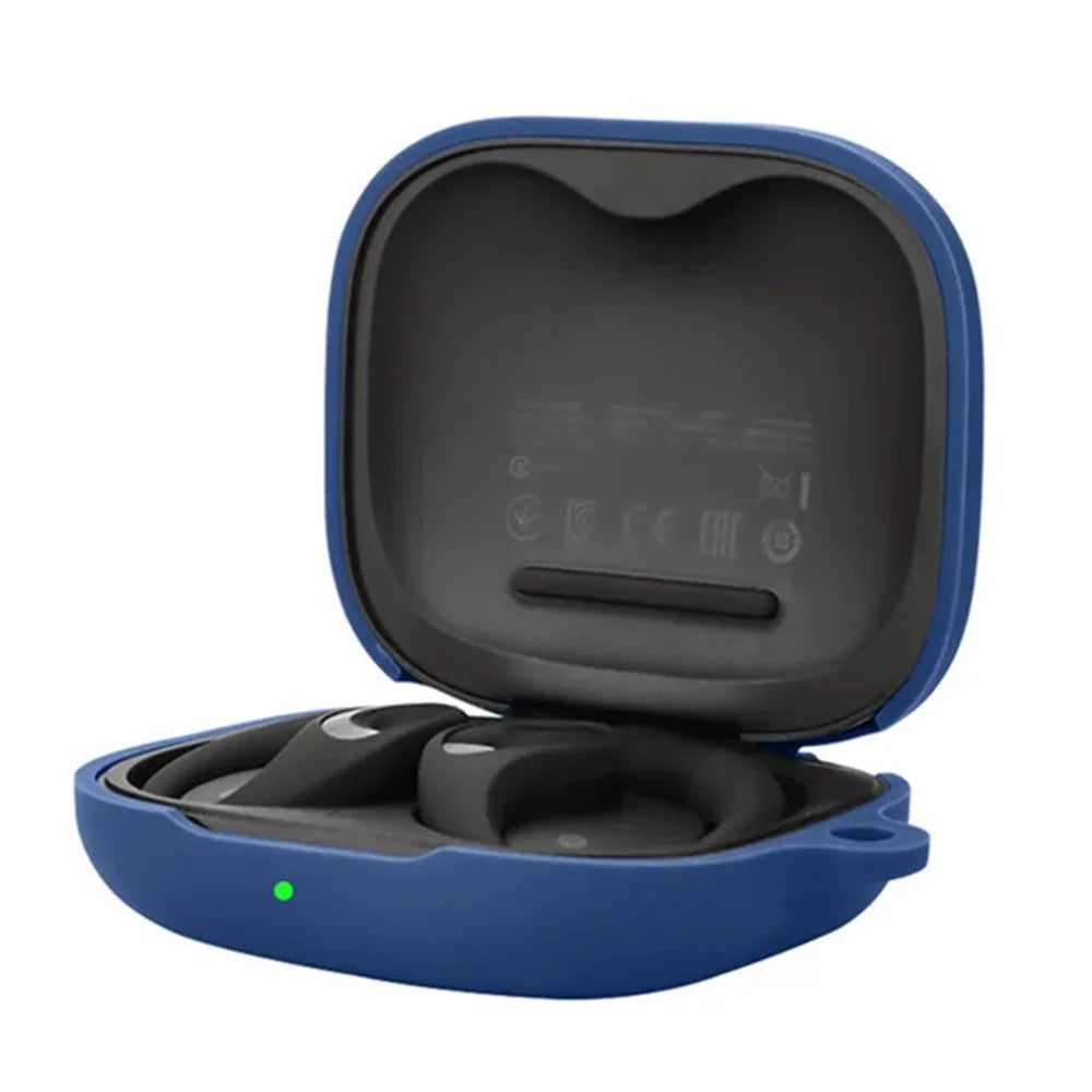 Silicone Case for 1MORE Open Earbuds S51 Protective Cover with Anti-Lost Hanging Buckle - Dark Blue - 2
