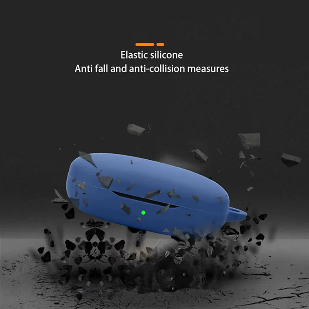 Silicone Case for 1MORE Open Earbuds S51 Protective Cover with Anti-Lost Hanging Buckle - Dark Blue - 5