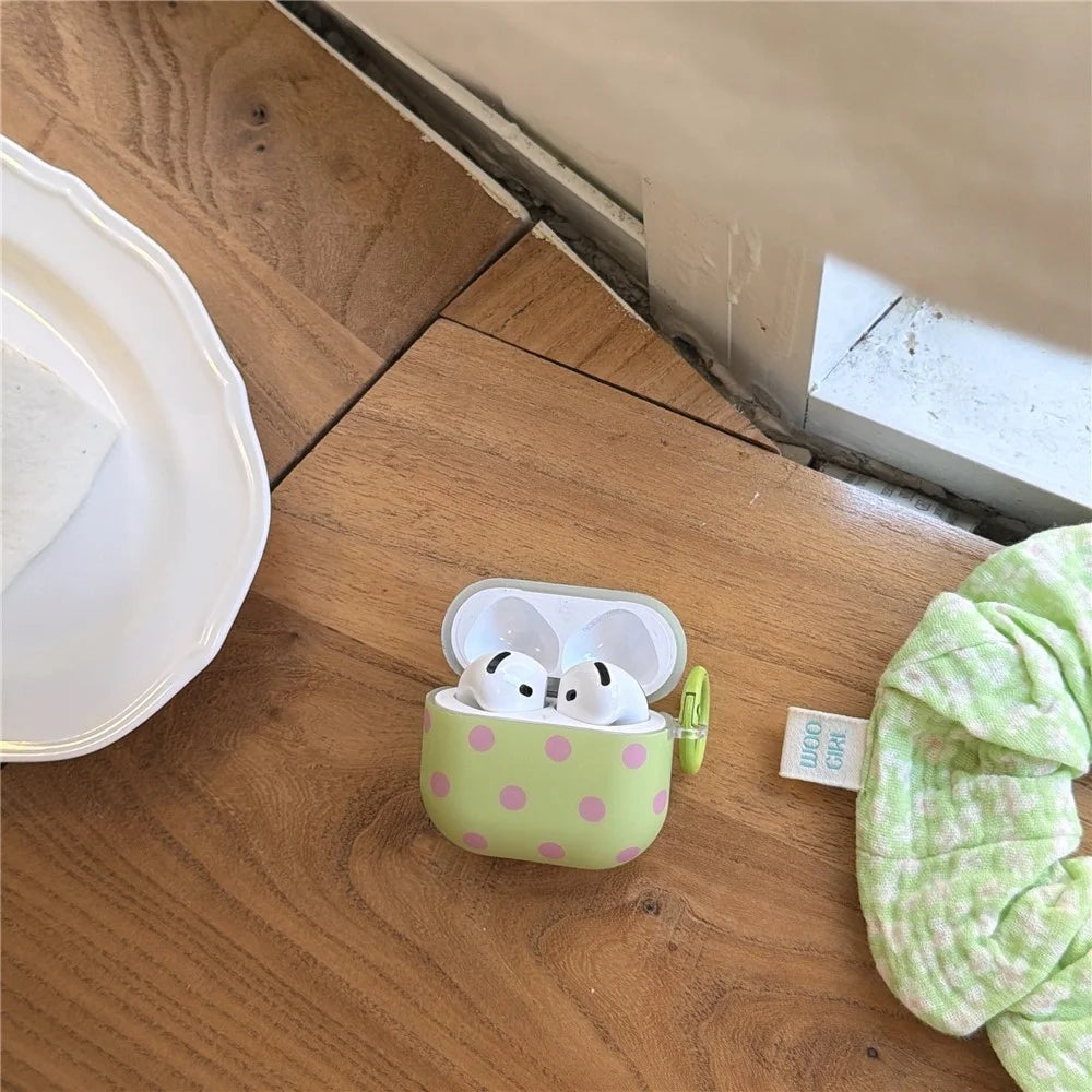 Polka Dot Case for Apple AirPods 3 Soft TPU Protective Cover with Carabiner Clip - 3