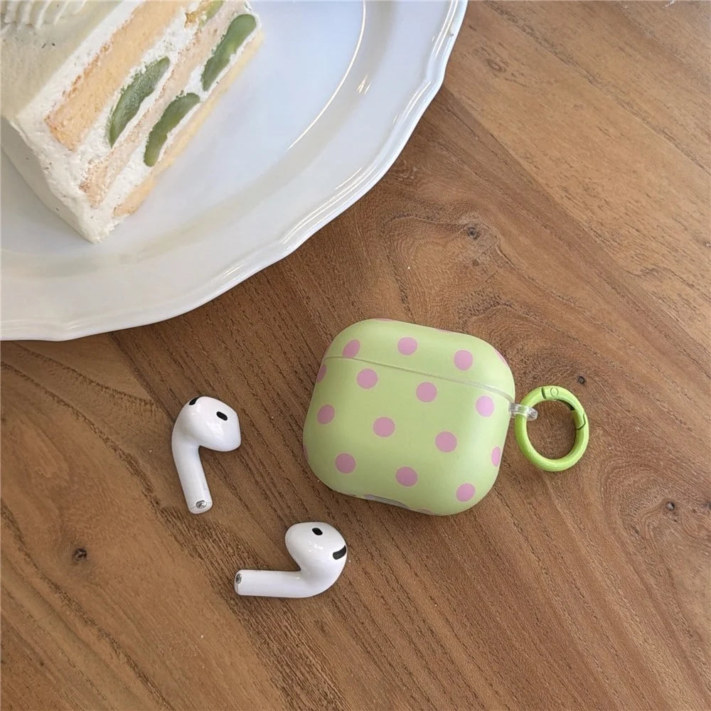 Polka Dot Case for Apple AirPods 3 Soft TPU Protective Cover with Carabiner Clip - 5