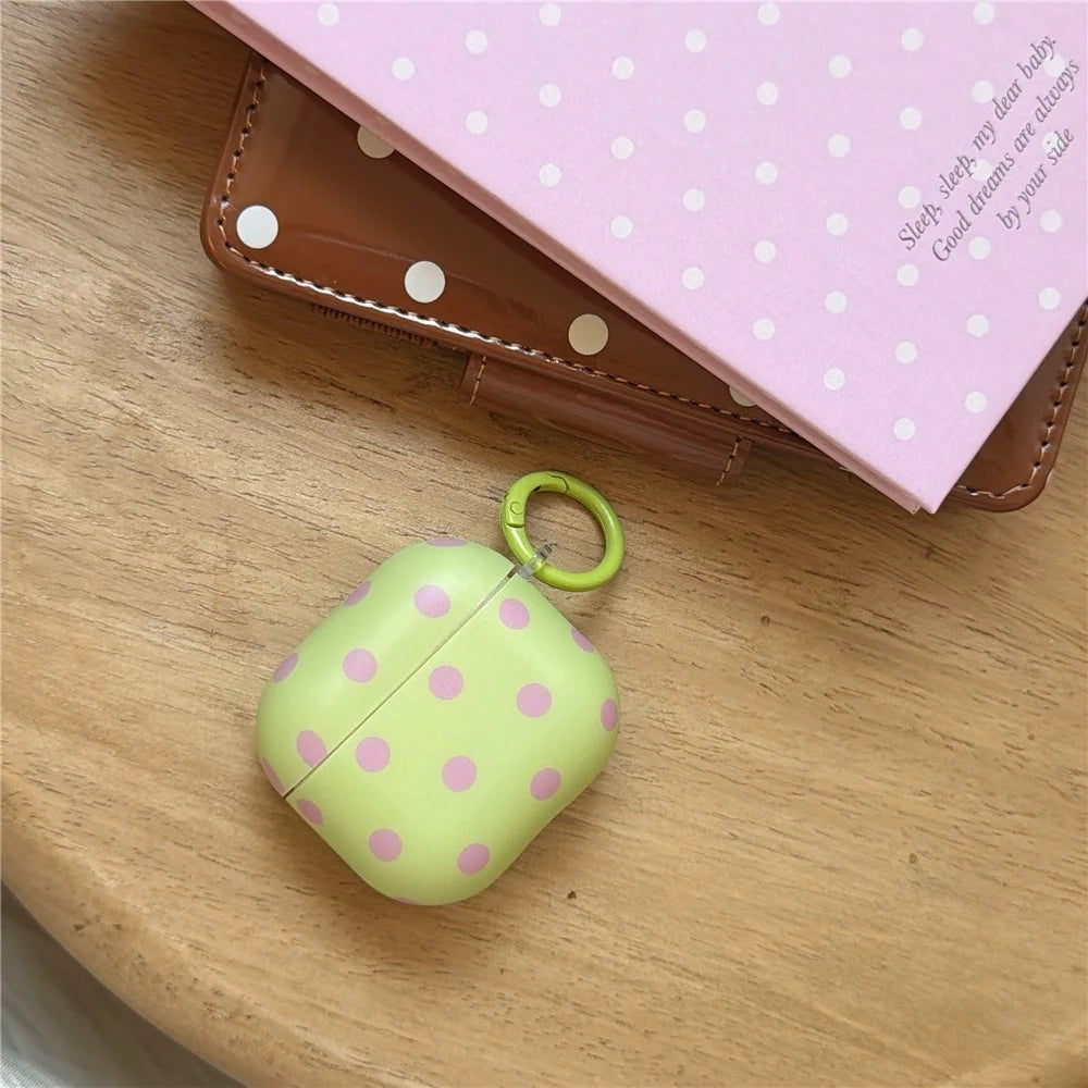 Polka Dot Case for Apple AirPods Pro 3 Soft TPU Protective Cover with Carabiner Clip - 4