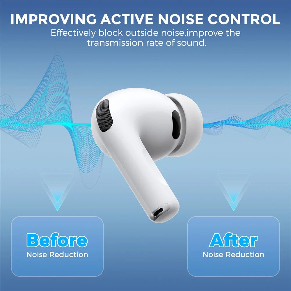 AHASTYLE WG187 3 Pairs Size L for AirPods Pro 3 Silicone Ear Tips Earbuds Caps with Storage Box - White - 3