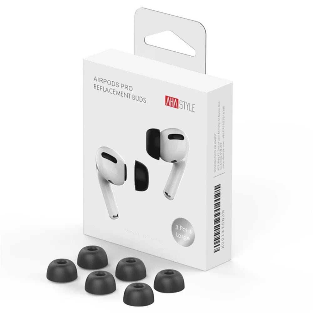 AHASTYLE WE38 3 Pairs Size M for AirPods Pro 3 Memory Foam Ear Tips Replacement Earbuds - Black - 1