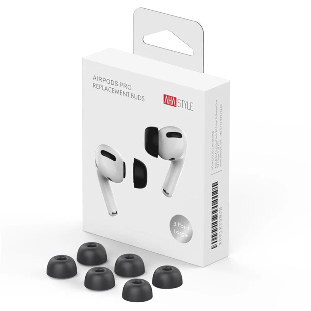 AHASTYLE WE38 3 Pairs Size L for AirPods Pro 3 Memory Foam Ear Tips Replacement Earbuds - Black - 1
