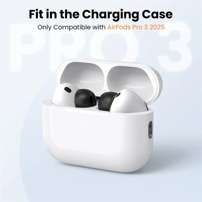 AHASTYLE WE38 3 Pairs Size L for AirPods Pro 3 Memory Foam Ear Tips Replacement Earbuds - Black - 3