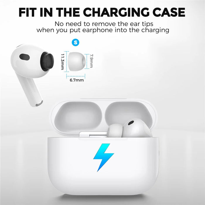 AHASTYLE WG187 3 Pairs Size S for AirPods Pro 3 Silicone Ear Tips Earbuds Caps with Storage Box - White - 5