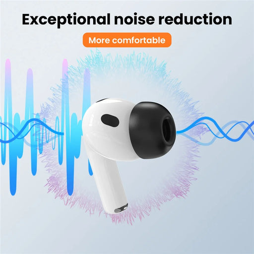 AHASTYLE WE38 1 Pair Size L for AirPods Pro 3 Ear Tips Memory Foam Soft Comfortable Replacement Earbuds - Black - 2