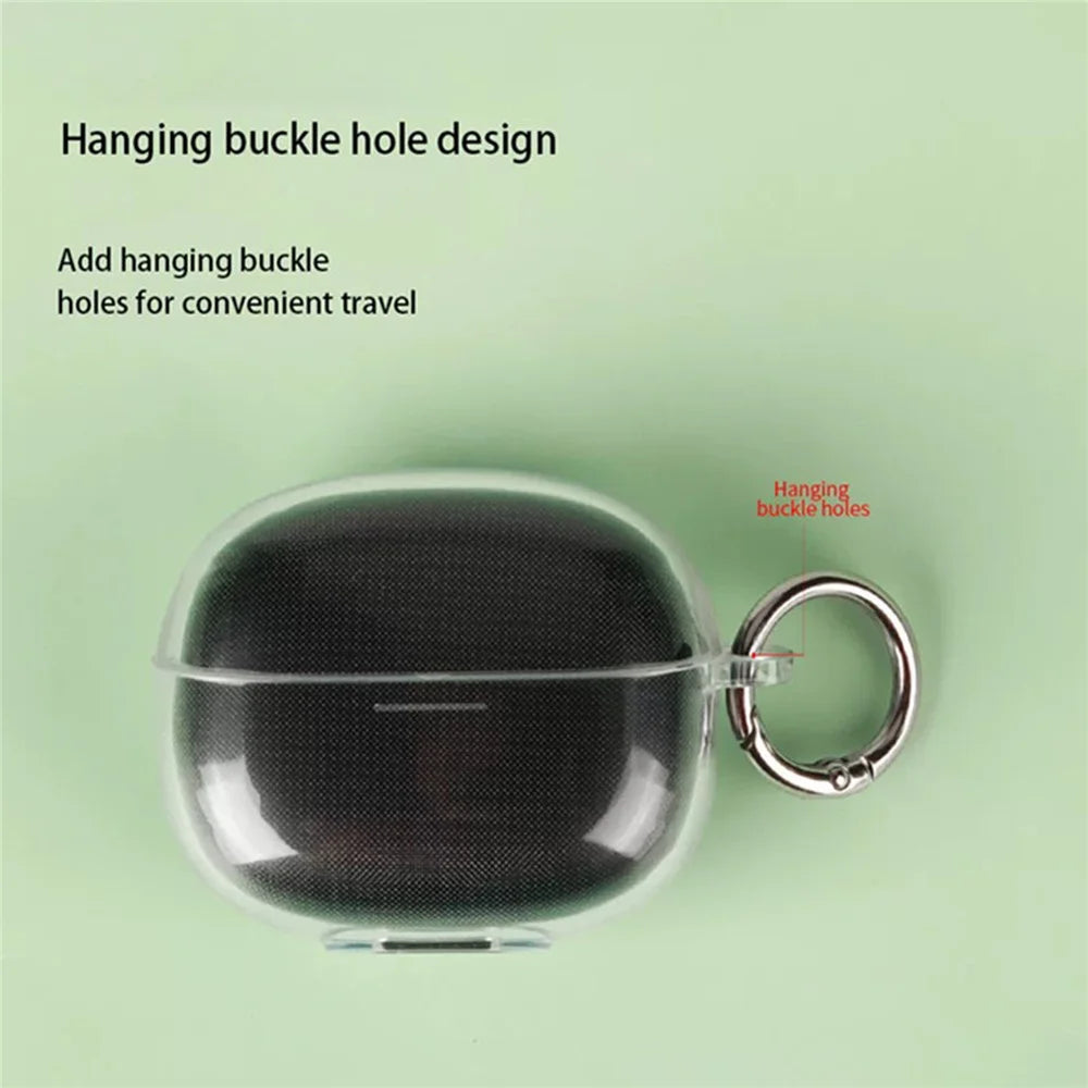 Case for Redmi Buds 8 Bluetooth-compatible Earbuds Clear TPU Protective Cover with Anti-lost Buckle - 4