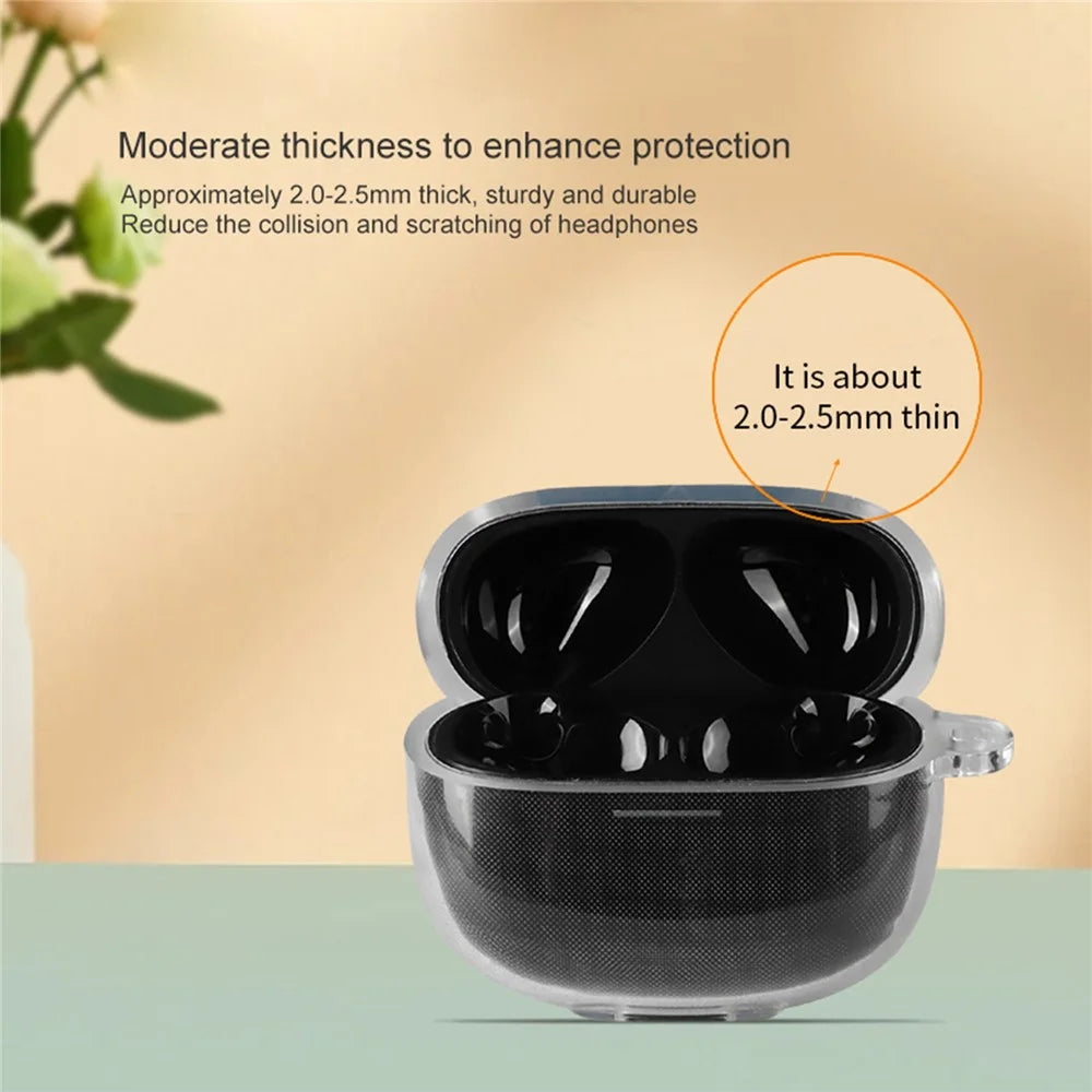 Case for Redmi Buds 8 Bluetooth-compatible Earbuds Clear TPU Protective Cover with Anti-lost Buckle - 5