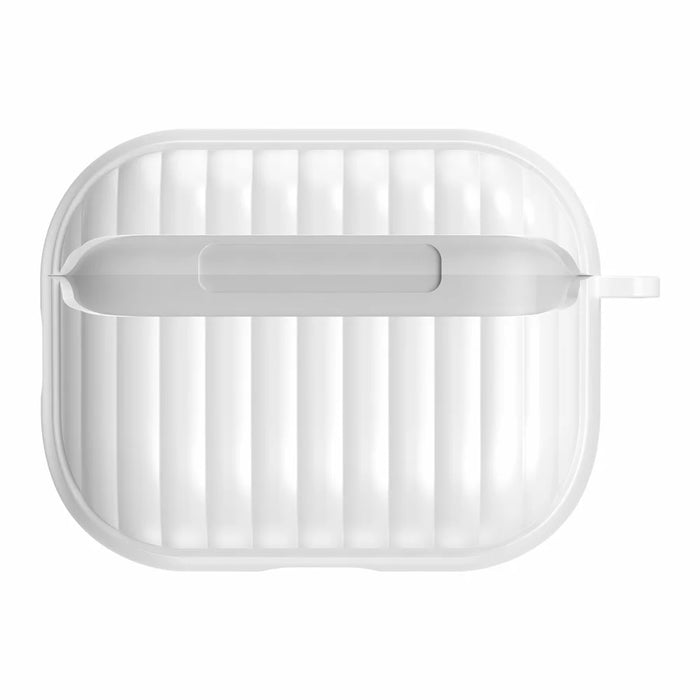 TPU Case for AirPods Pro 3 Shell Anti-Slip Textured One-Click Switch Earphone Protective Cover - White - 3