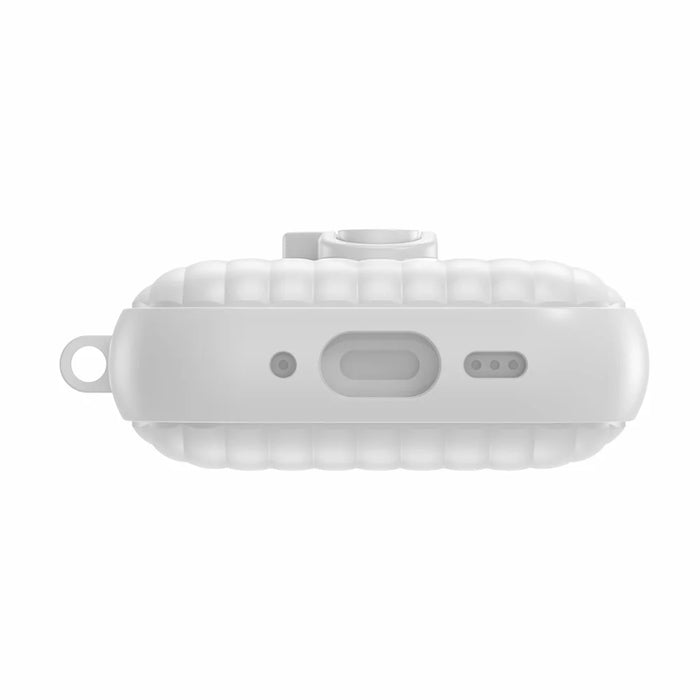 TPU Case for AirPods Pro 3 Shell Anti-Slip Textured One-Click Switch Earphone Protective Cover - White - 4
