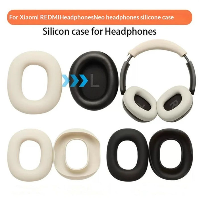 2Pcs for Xiaomi REDMI Headphones Neo Silicone Earpads Cover Soft Silicone Protective Case - Black - 5