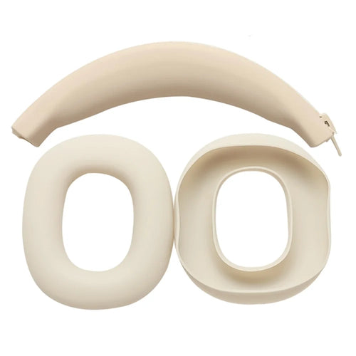 1 Set Silicone Protective Case for Xiaomi REDMI Headphones Neo , Headband Cover + Ear Pads Sleeve - Beige - 1