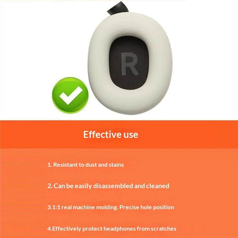 1 Set Silicone Protective Case for Xiaomi REDMI Headphones Neo , Headband Cover + Ear Pads Sleeve - Beige - 5
