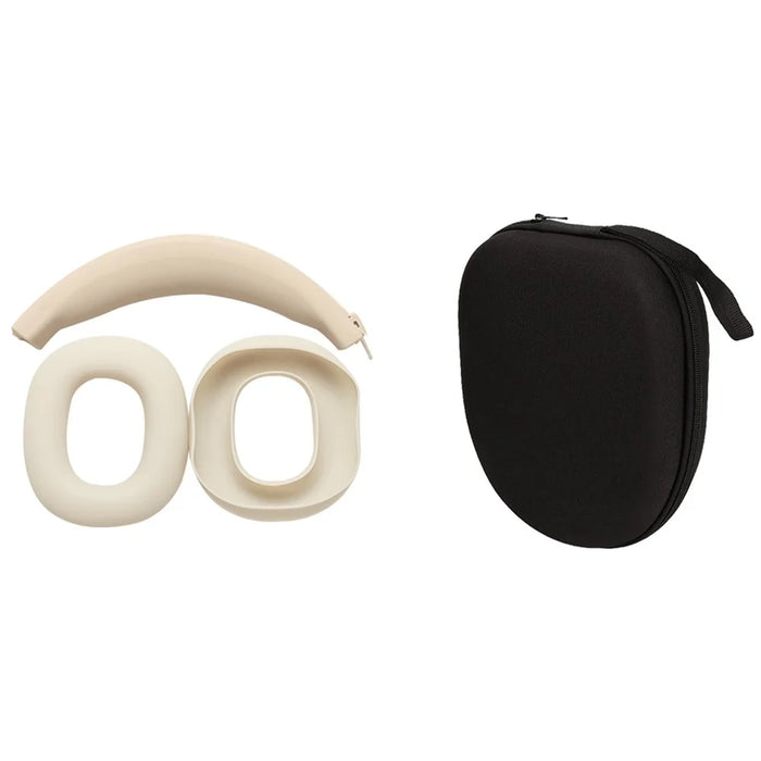 1 Set Silicone Case for Xiaomi REDMI Headphones Neo , Ear Pads Sleeve + Headband Cover + Storage Bag Kit - Beige - 1