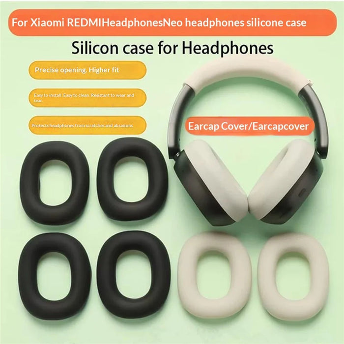 1 Set Silicone Case for Xiaomi REDMI Headphones Neo , Ear Pads Sleeve + Headband Cover + Storage Bag Kit - Beige - 3