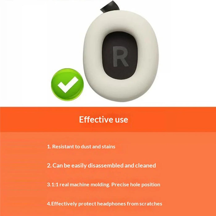 1 Set Silicone Case for Xiaomi REDMI Headphones Neo , Ear Pads Sleeve + Headband Cover + Storage Bag Kit - Beige - 5