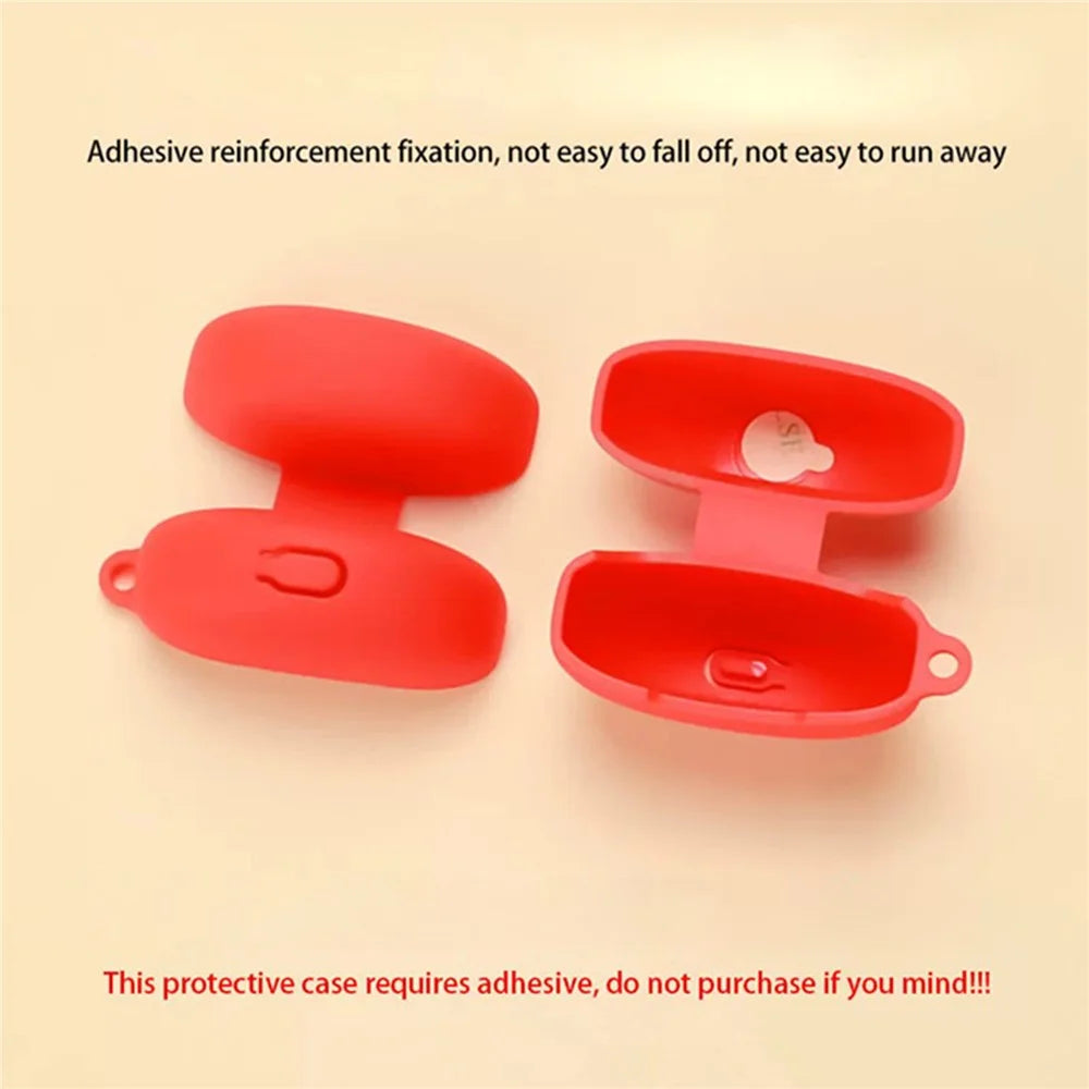 For Oppo Enco Air5 Silicone Case Wireless Earbuds Protective Cover with Anti-Lost Buckle - Red - 4