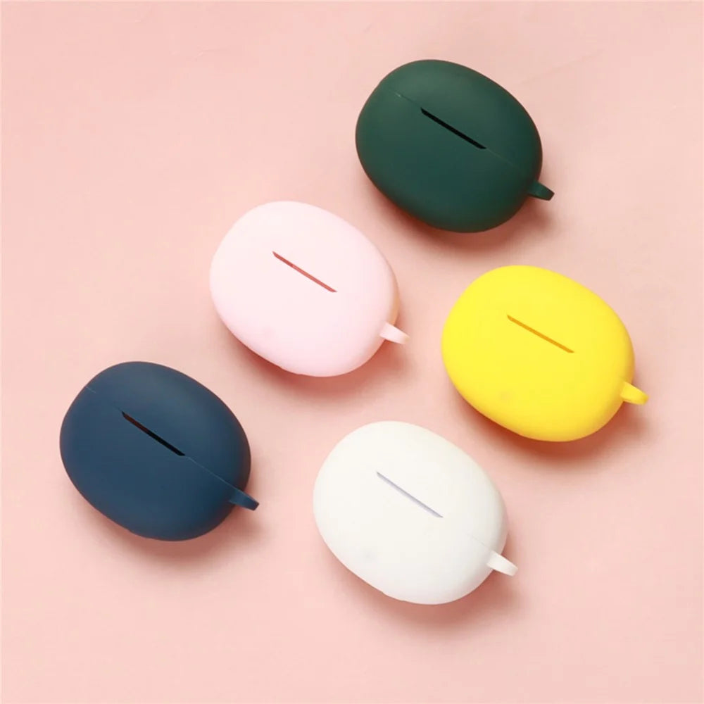 For Oppo Enco Air5 Silicone Case Wireless Earbuds Protective Cover with Anti-Lost Buckle - Red - 5