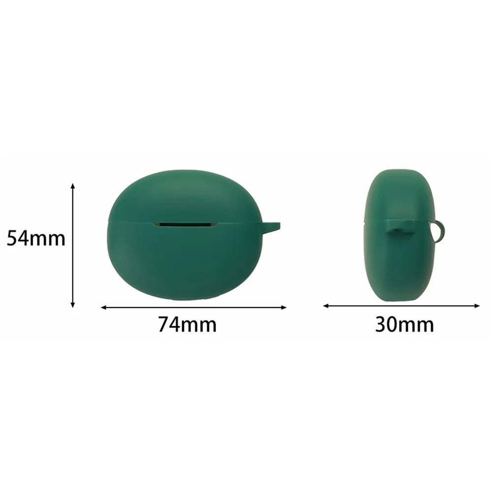 For Oppo Enco Air5 Silicone Case Wireless Earbuds Protective Cover with Anti-Lost Buckle - Red - 6