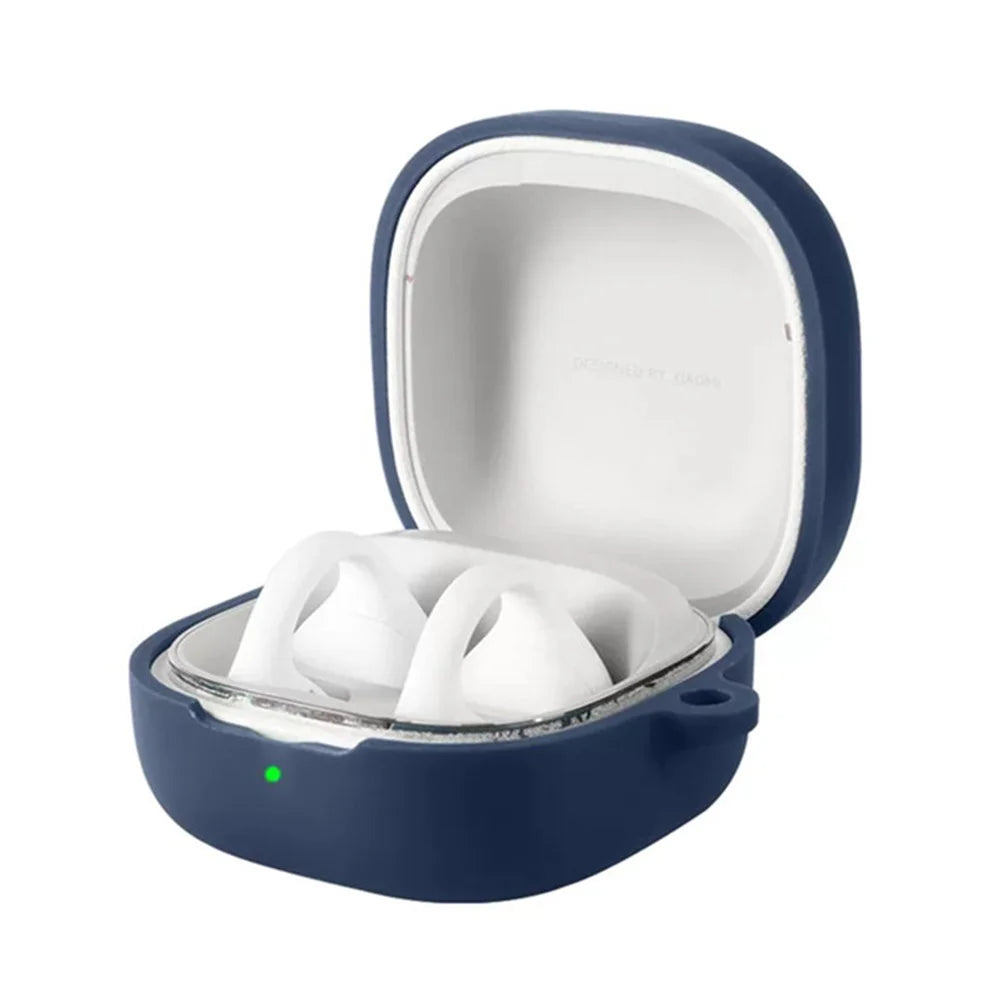For Xiaomi Clip-On Earbuds Silicone Case Wireless Earphones Protective Cover with Anti-Lost Buckle - Dark Blue - 2
