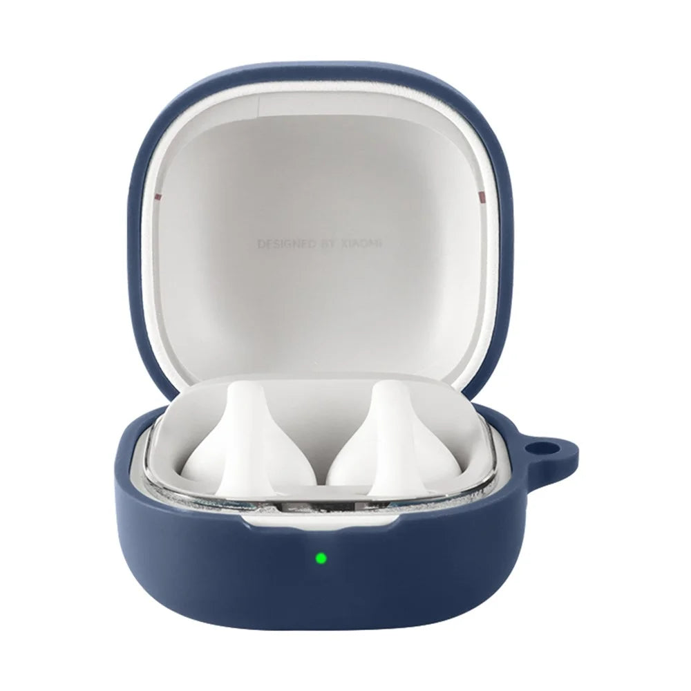 For Xiaomi Clip-On Earbuds Silicone Case Wireless Earphones Protective Cover with Anti-Lost Buckle - Dark Blue - 3