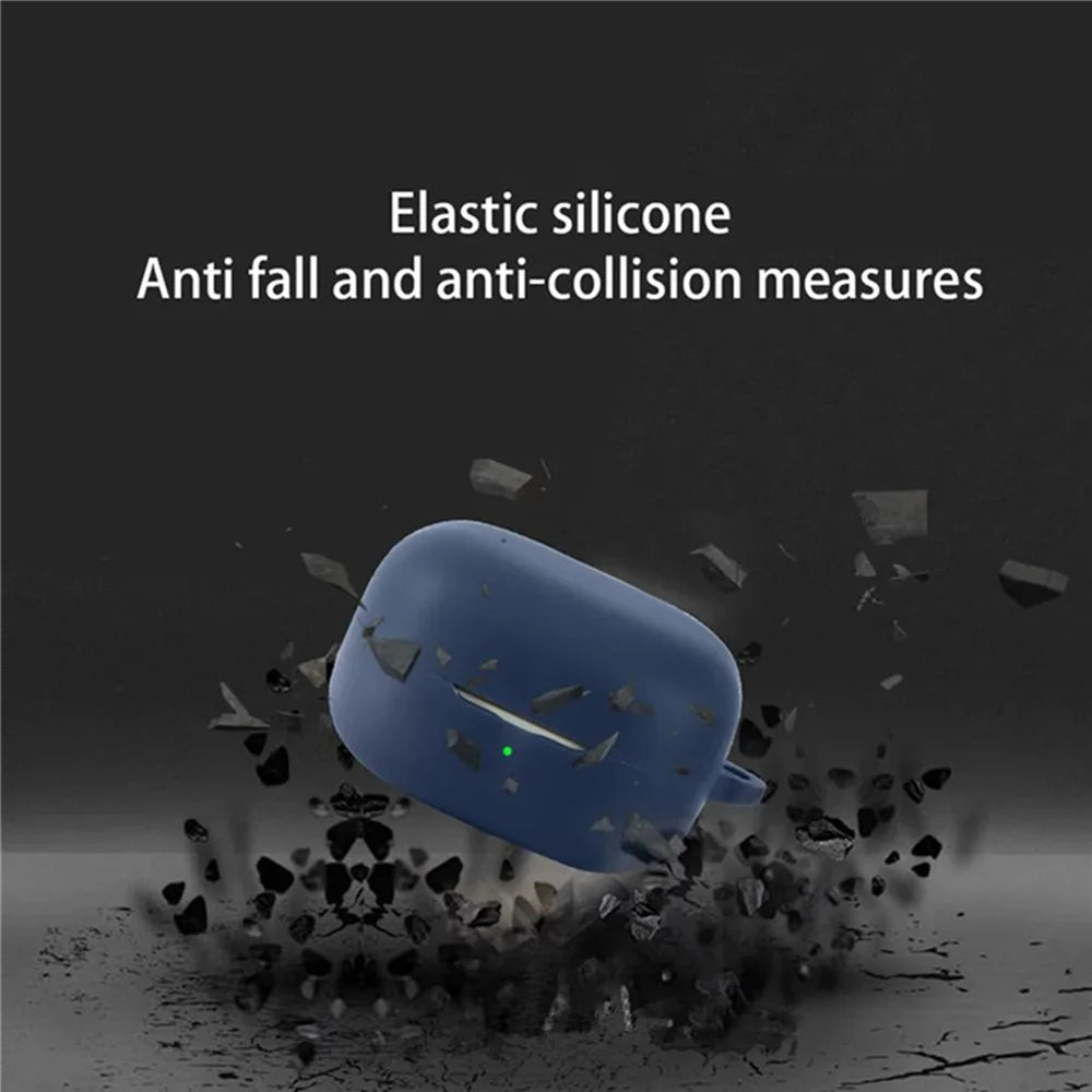 For Xiaomi Clip-On Earbuds Silicone Case Wireless Earphones Protective Cover with Anti-Lost Buckle - Dark Blue - 5