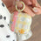 For AirPods 4 Case Yellow Grid Stars Pattern TPU Protective Cover with Pendant Buckle - 5