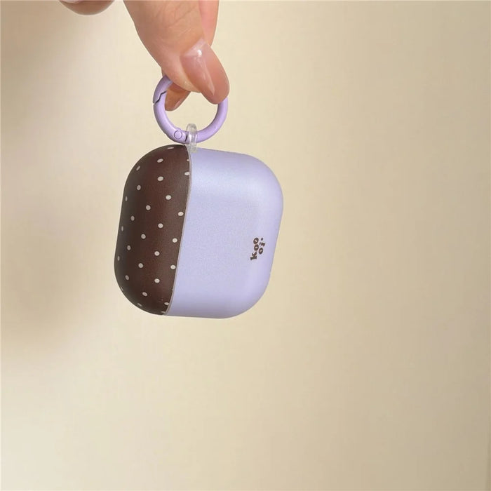 Polka Dot Case for AirPods Pro 3 TPU Protective Cover with Round Buckle Carabiner - 4