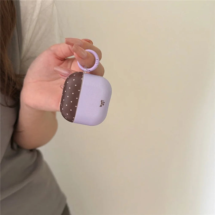 Polka Dot Case for AirPods Pro  /  Pro 2 TPU Protective Cover with Round Buckle Carabiner - 7