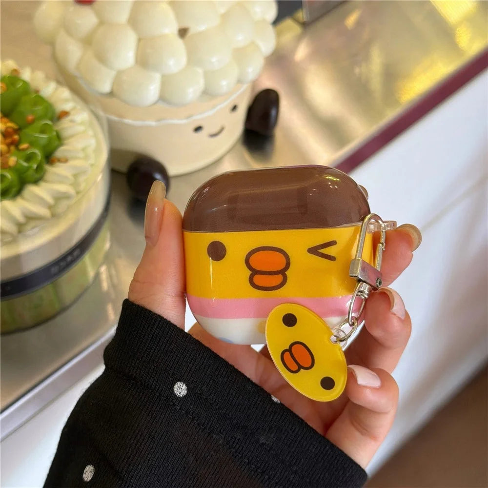 For AirPods 4 Protective Case Cute Chicken TPU Anti-drop Wireless Earphone Cover with Pendant Keychain - 5