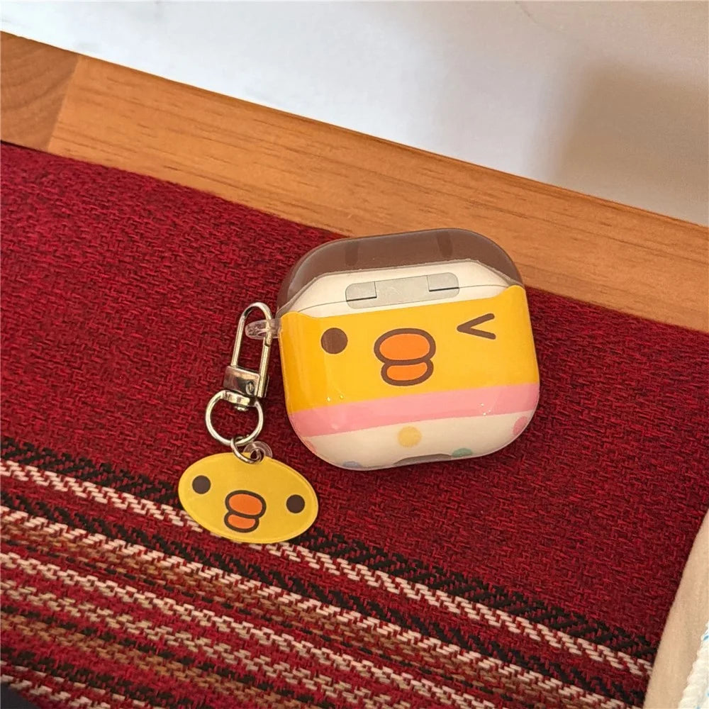 For AirPods 4 Protective Case Cute Chicken TPU Anti-drop Wireless Earphone Cover with Pendant Keychain - 6