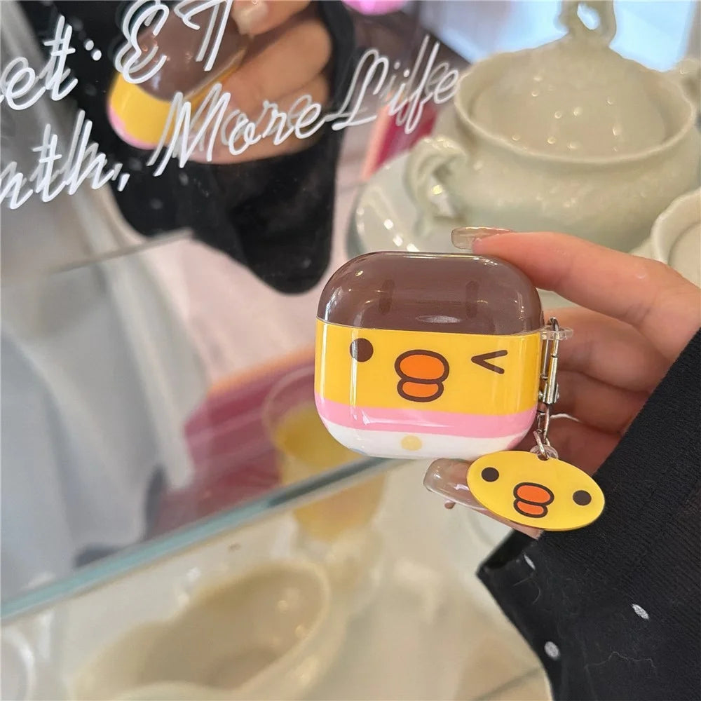 For AirPods 3 Protective Case Cute Chicken TPU Anti-drop Wireless Earphone Cover with Pendant Keychain - 2