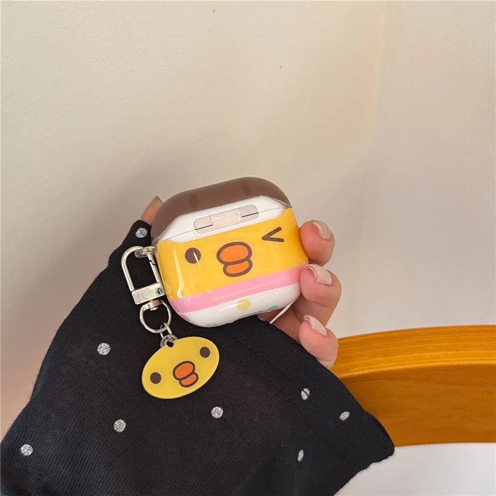 For AirPods 3 Protective Case Cute Chicken TPU Anti-drop Wireless Earphone Cover with Pendant Keychain - 3
