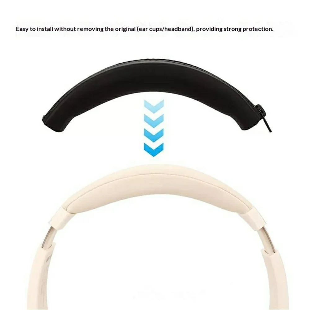 Silicone Headband Cover for Anker SoundCore Life Q20i Headphones Protective Sleeve Pad Replacement - Black - 2