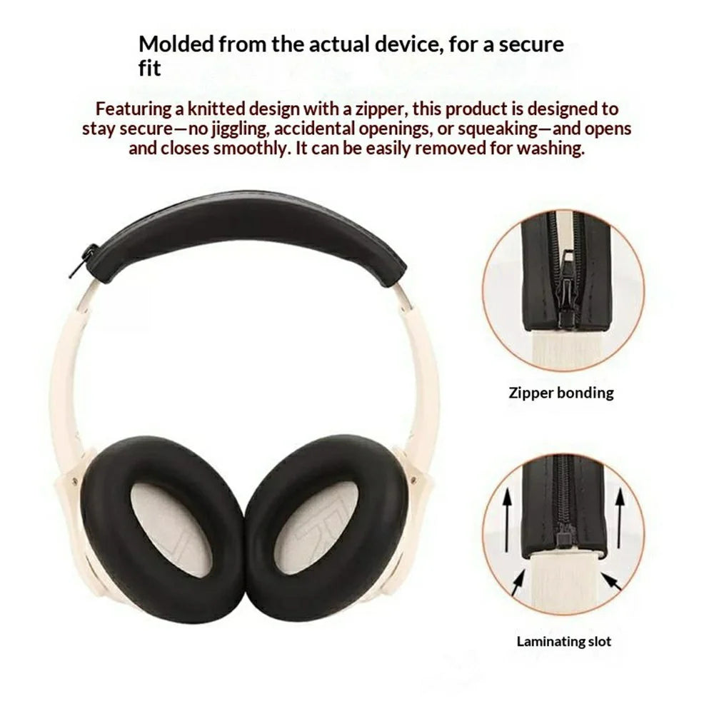 Silicone Headband Cover for Anker SoundCore Life Q20i Headphones Protective Sleeve Pad Replacement - Black - 3