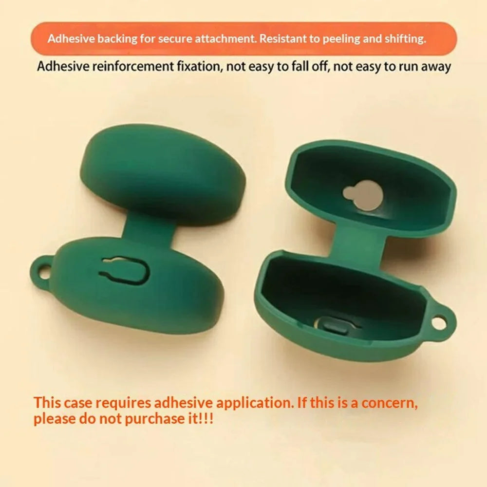For Oppo Enco Air5s Silicone Case Wireless Earbuds Protective Cover with Anti-Lost Buckle - Blackish Green - 6