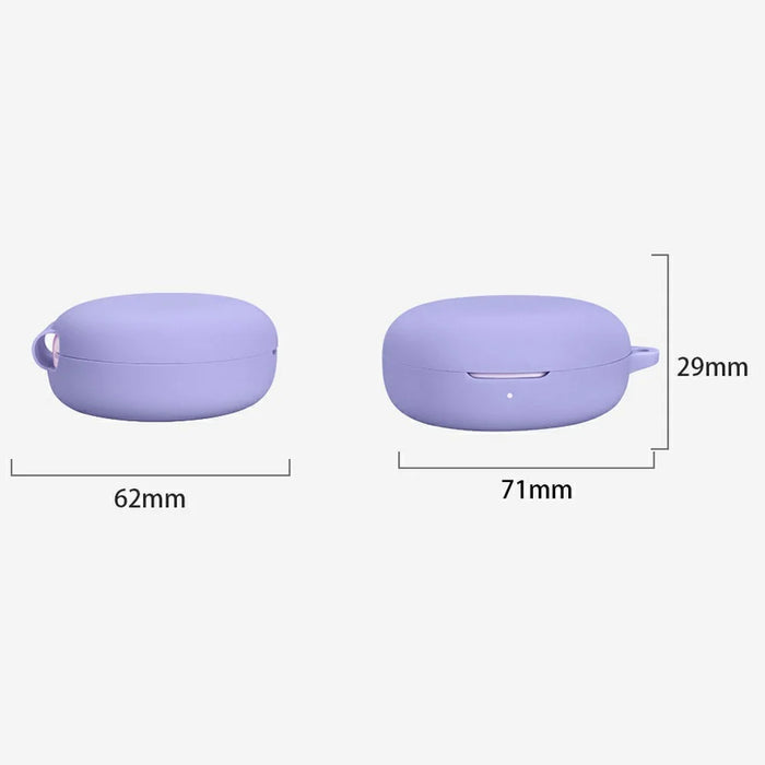 For Honor Earbuds A Pro Silicone Case Wireless Earbuds Protective Cover with Anti-Lost Buckle - Purple - 6