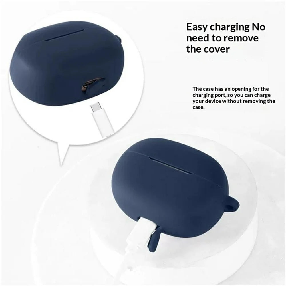 For Honor Earbuds Clip Pro Silicone Case Wireless Earbuds Protective Cover with Anti-Lost Buckle - Dark Blue - 2