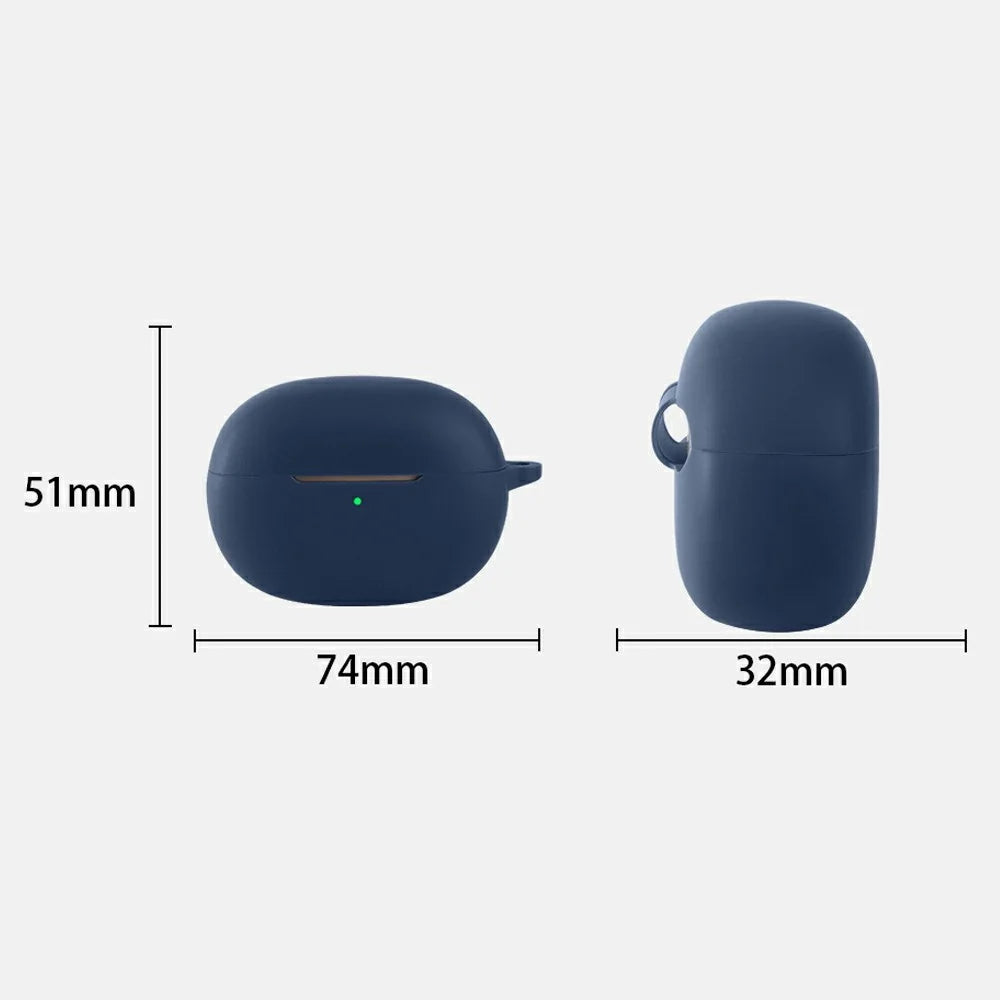 For Honor Earbuds Clip Pro Silicone Case Wireless Earbuds Protective Cover with Anti-Lost Buckle - Dark Blue - 5