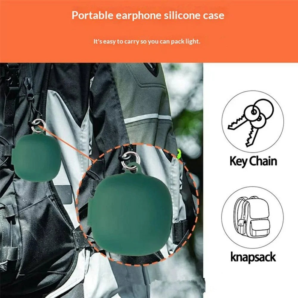 For Honor Choice LCHSE Open-Ear Earbuds 3 Silicone Case Wireless Earbuds Protective Cover with Anti-Lost Buckle - Blackish Green - 3